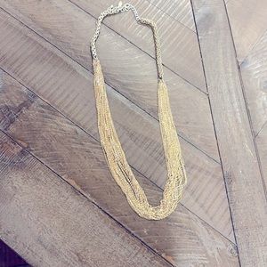 Beautiful Ann Taylor multi chain gold necklace